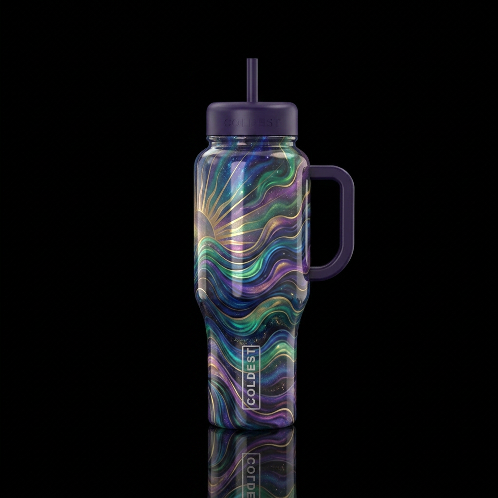 Enchanted skies water bottle design