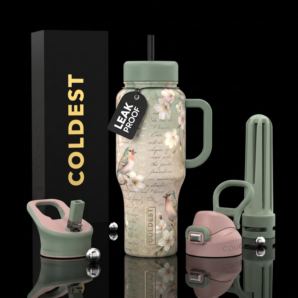 Delicate poetic water bottle design