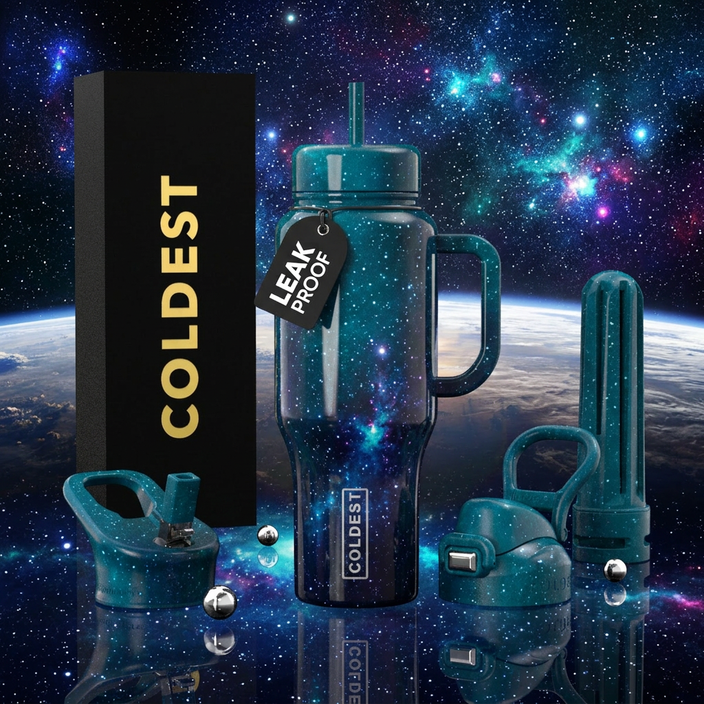 No words, circle to the stars who listen, view fro... water bottle design