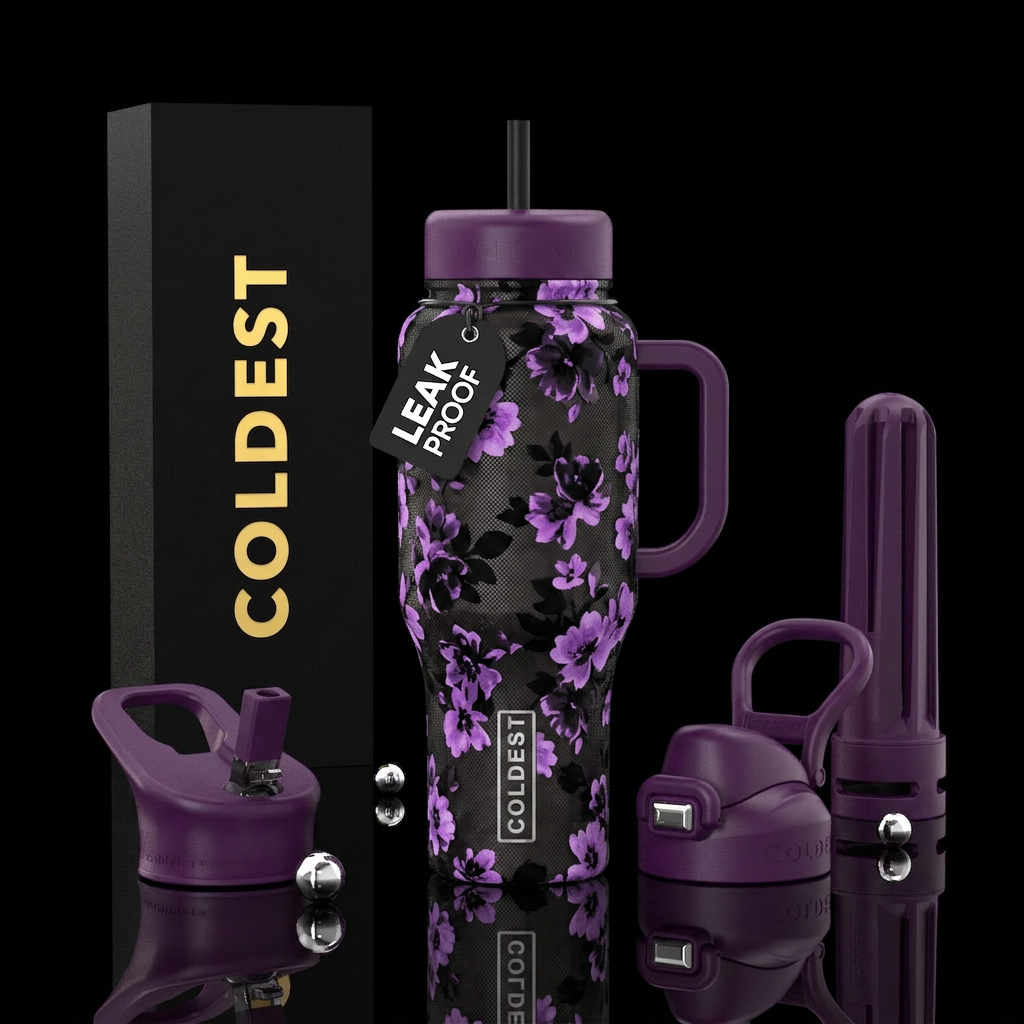 Purple Velvet water bottle design