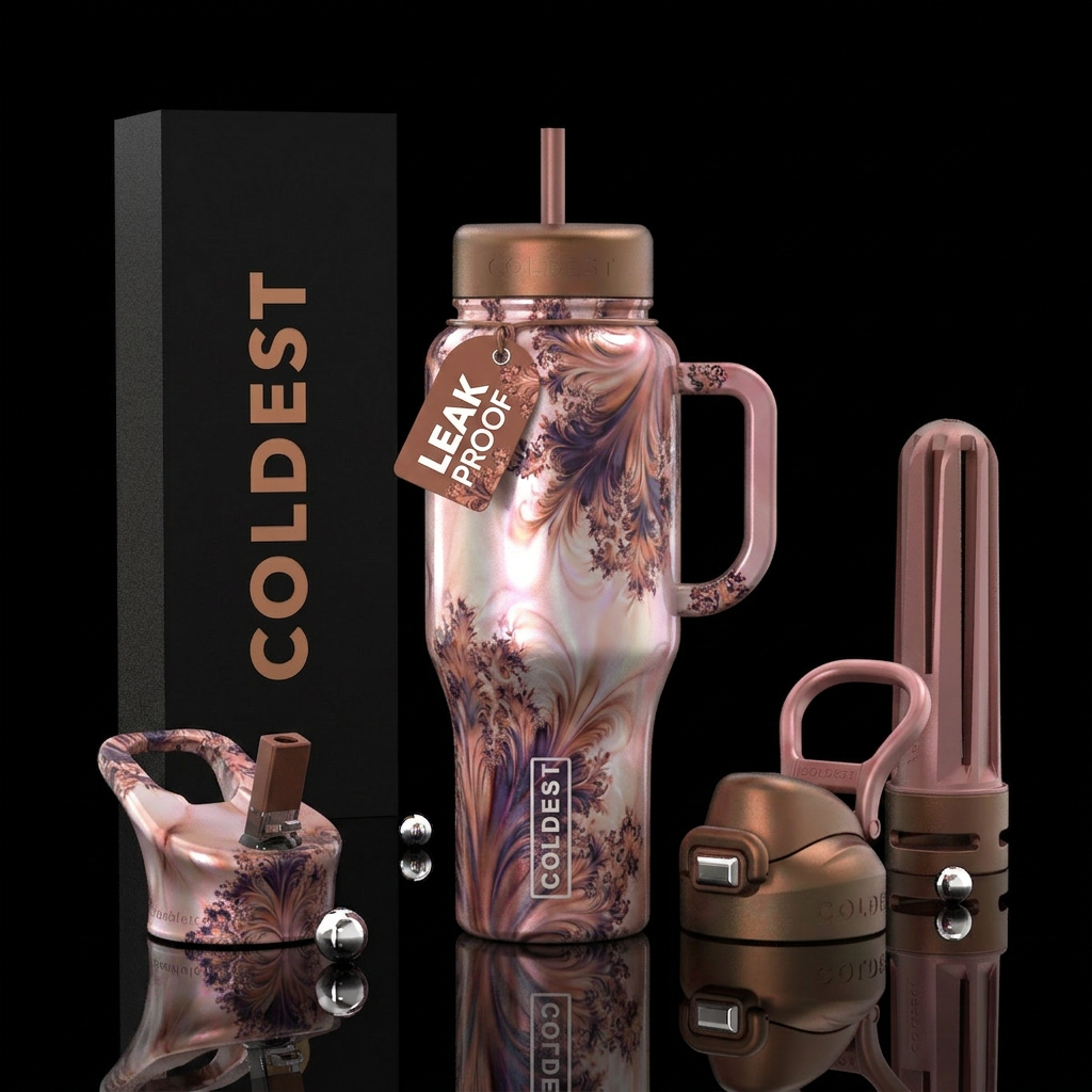 bohemian fractals water bottle design