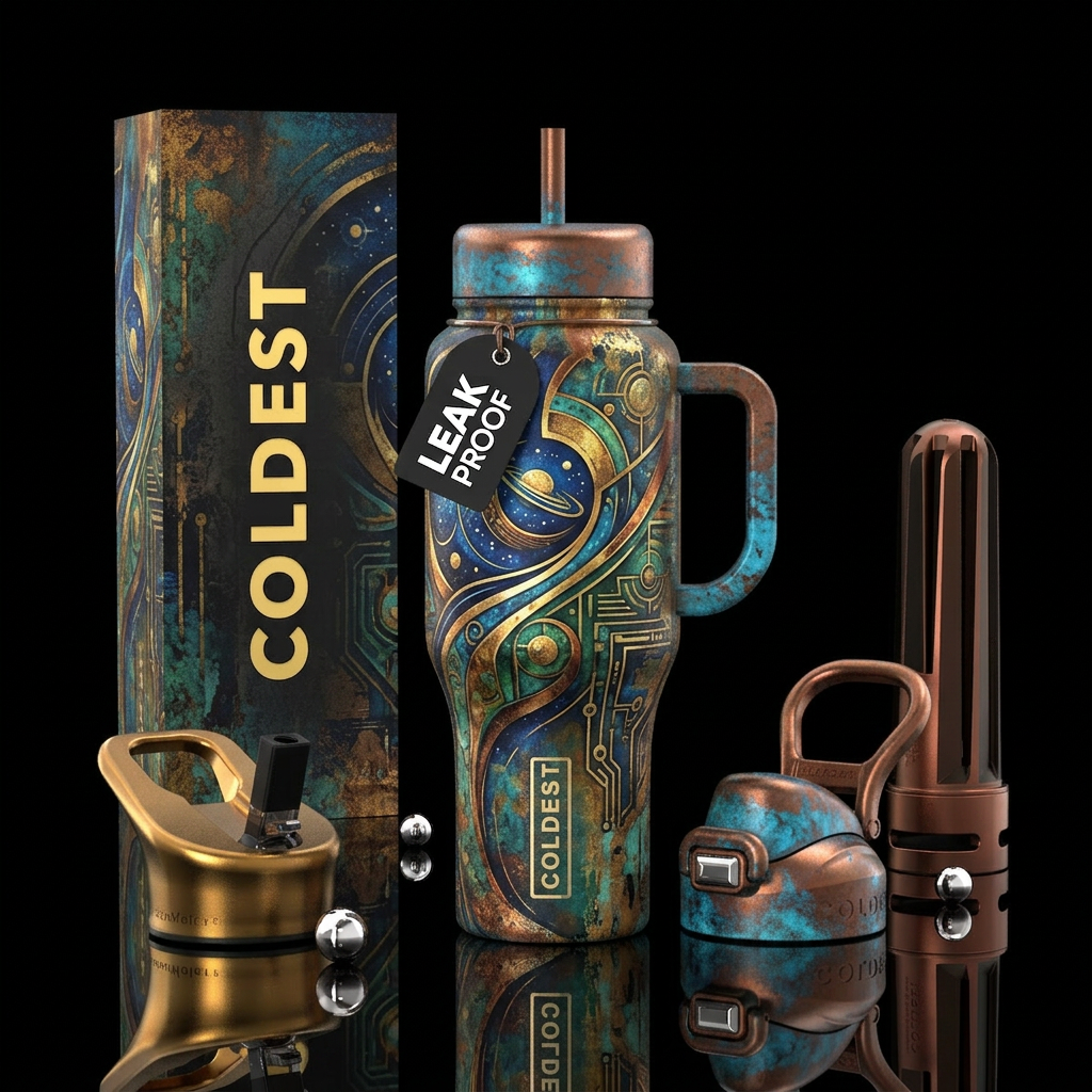 Futuristic solstice water bottle design