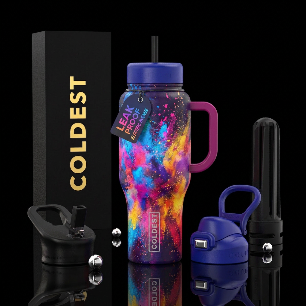Electric Avenue water bottle design