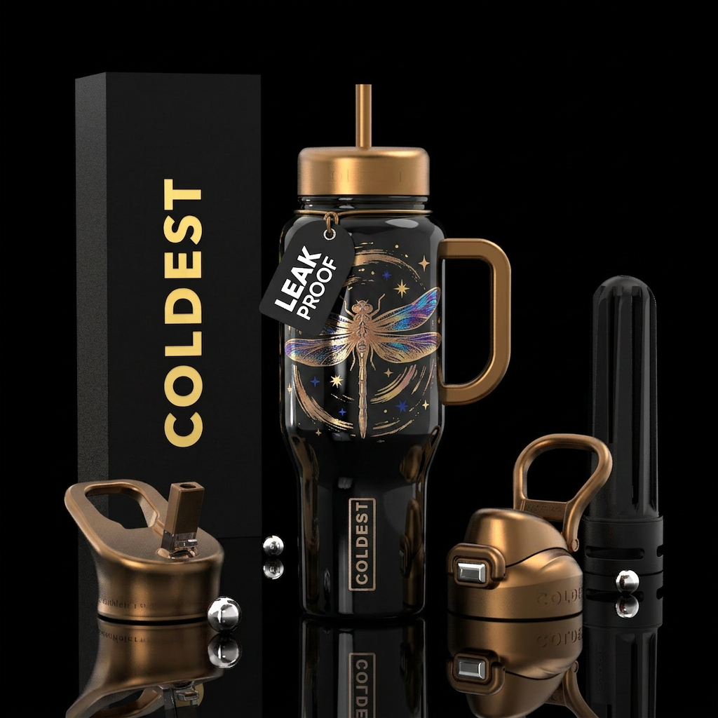Japanese Enso Dragonfly water bottle design