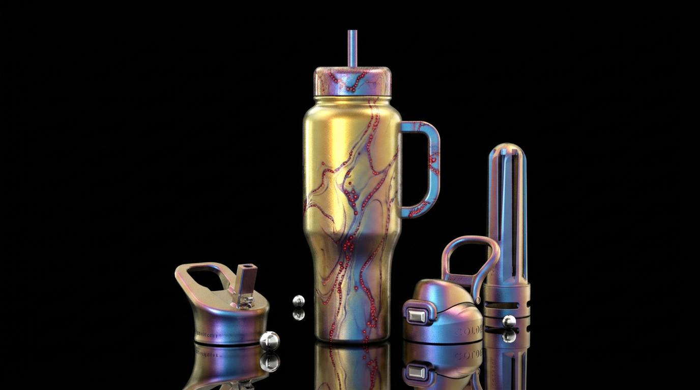Beads, Red Beads water bottle design