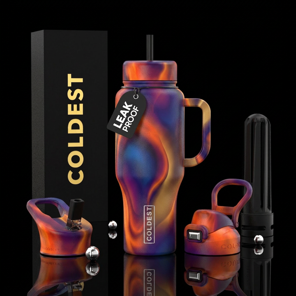 Sunset Glow Aura water bottle design