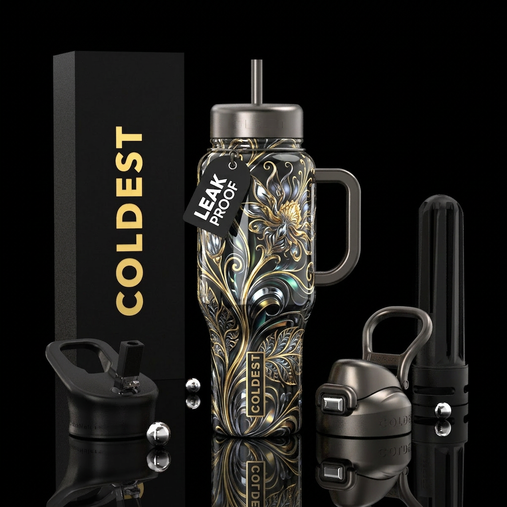 Nightbloom floral water bottle design