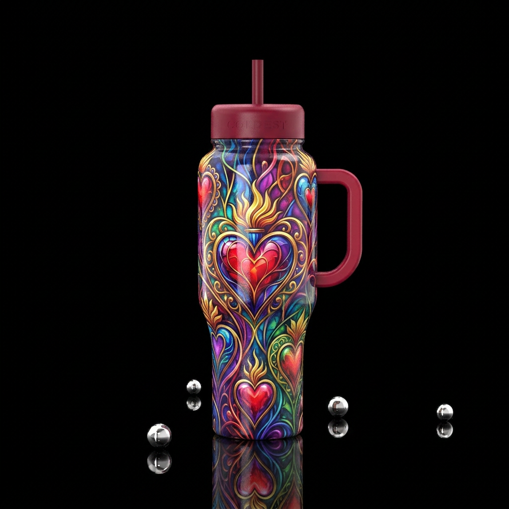 Sacred hearts water bottle design