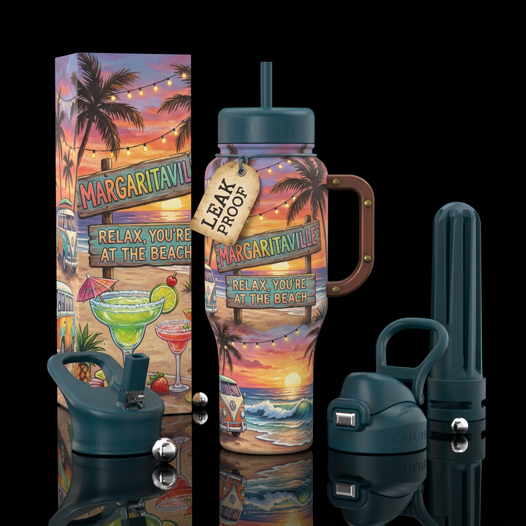 Beachside water bottle design