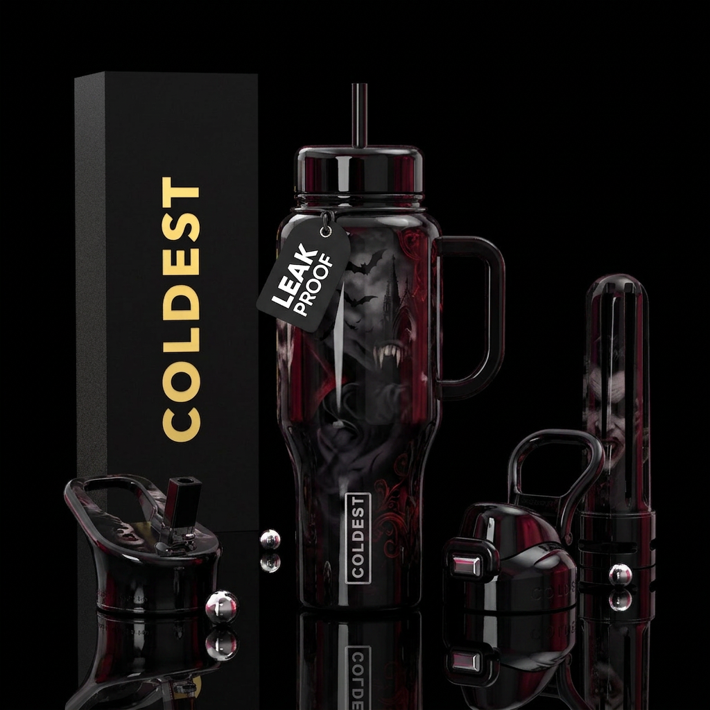 Dark shadows water bottle design