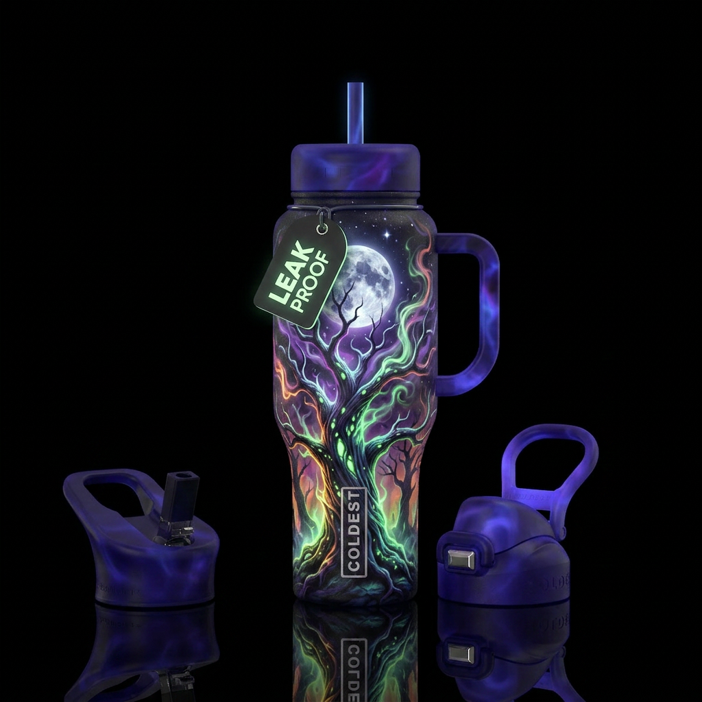 Ghost Trees water bottle design