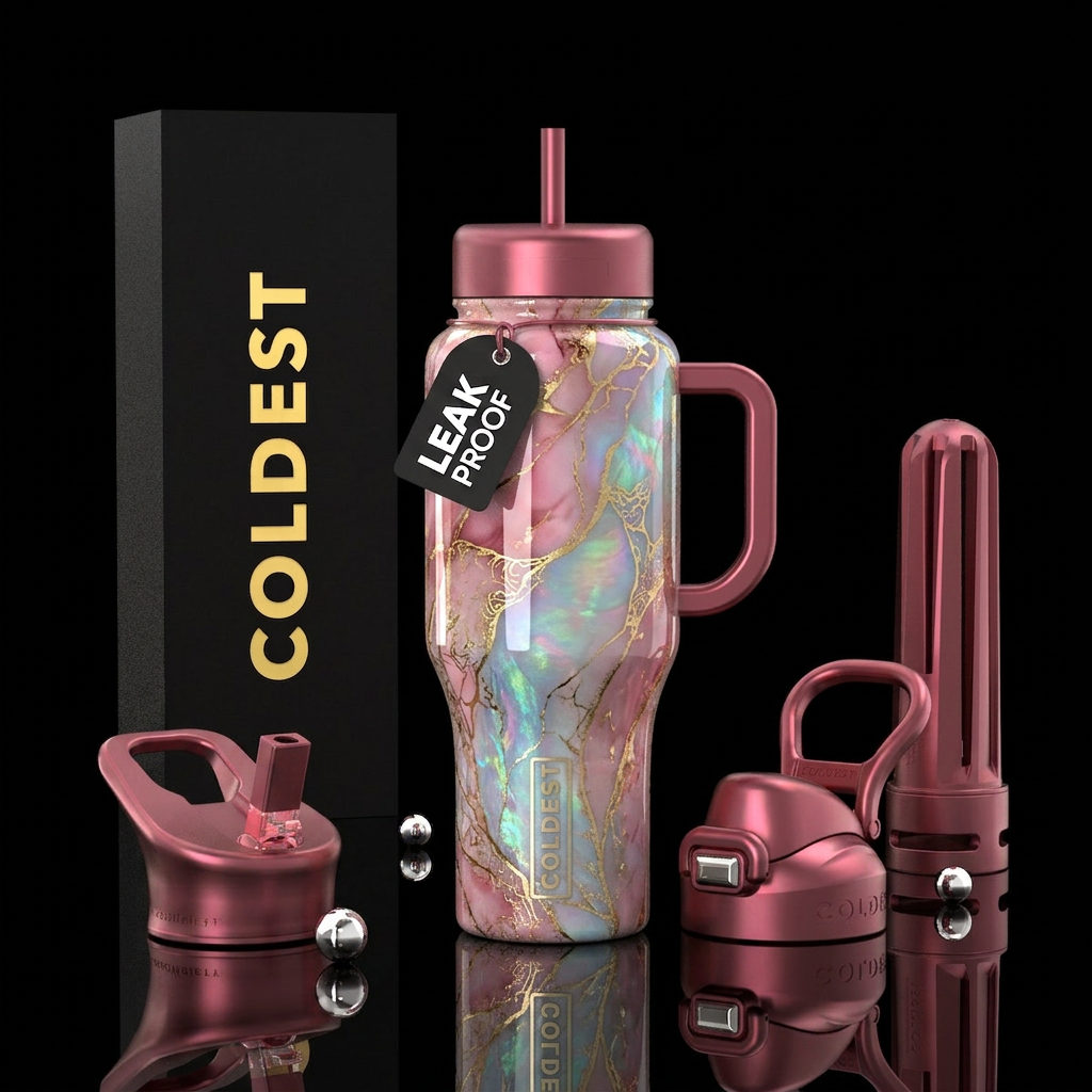 Gilded Rose Opal water bottle design