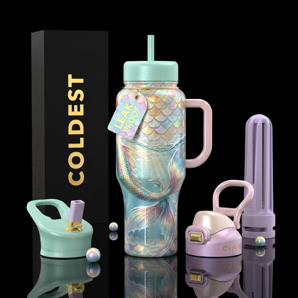 Mystical Mermaid Tale water bottle design
