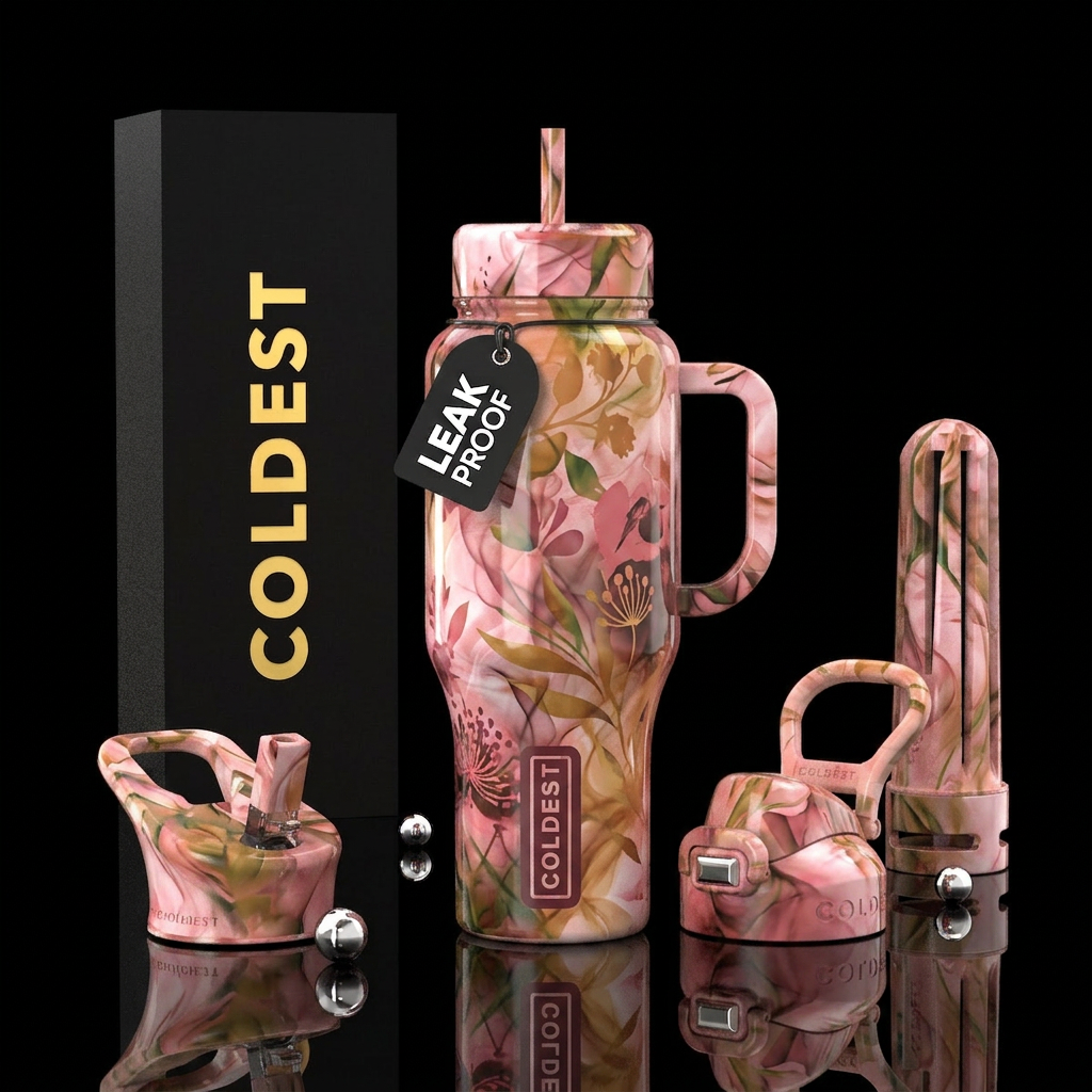 Floral Beltrane water bottle design
