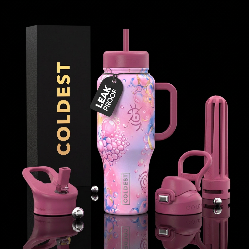 Bubblegum spell water bottle design