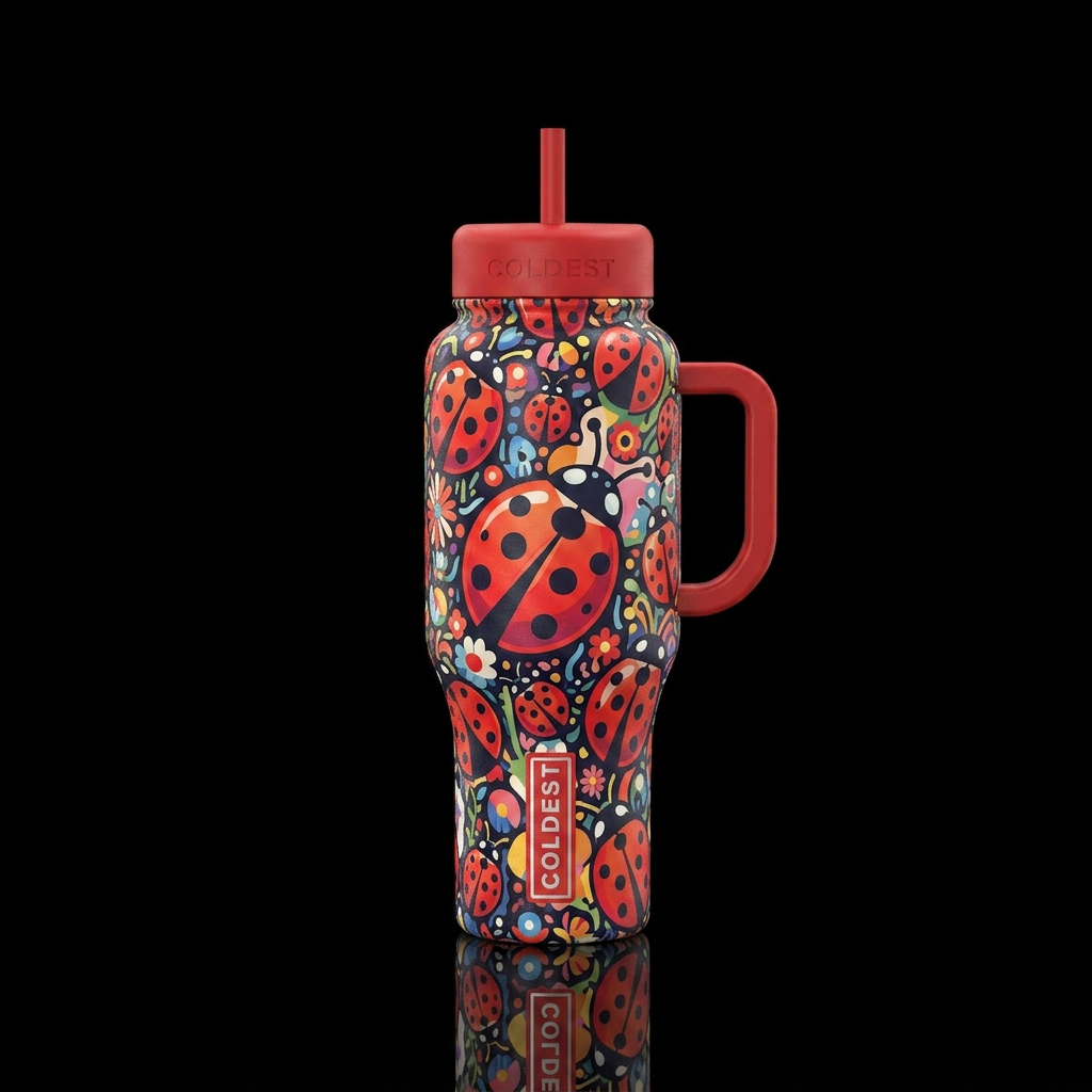 Those Lady Bugs water bottle design
