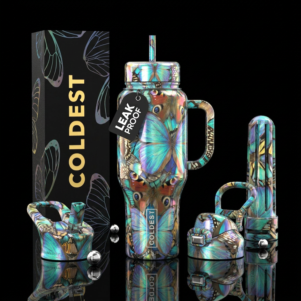 Beauty of Buttflies water bottle design