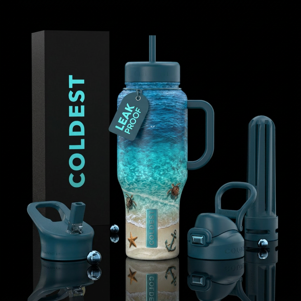 Blue Lagoon water bottle design