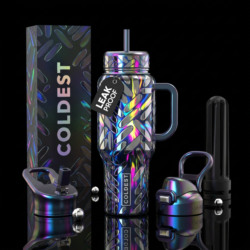 Color Me Lights And Mirrors water bottle design