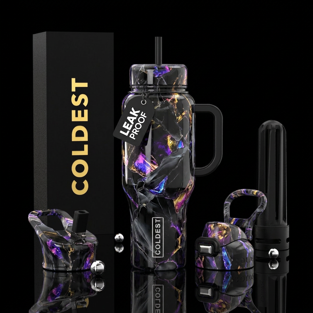 Black Obsideon water bottle design