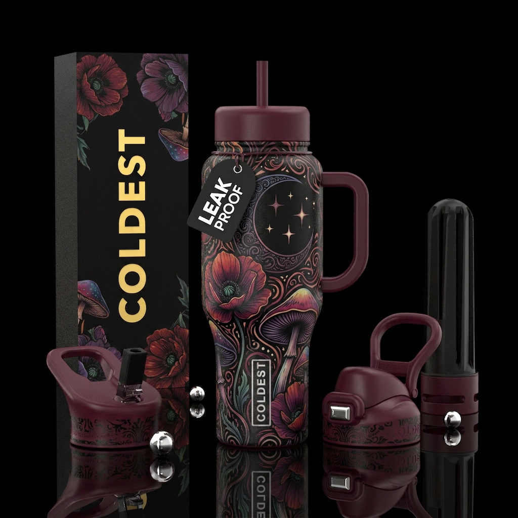 Goth aesthetic water bottle design
