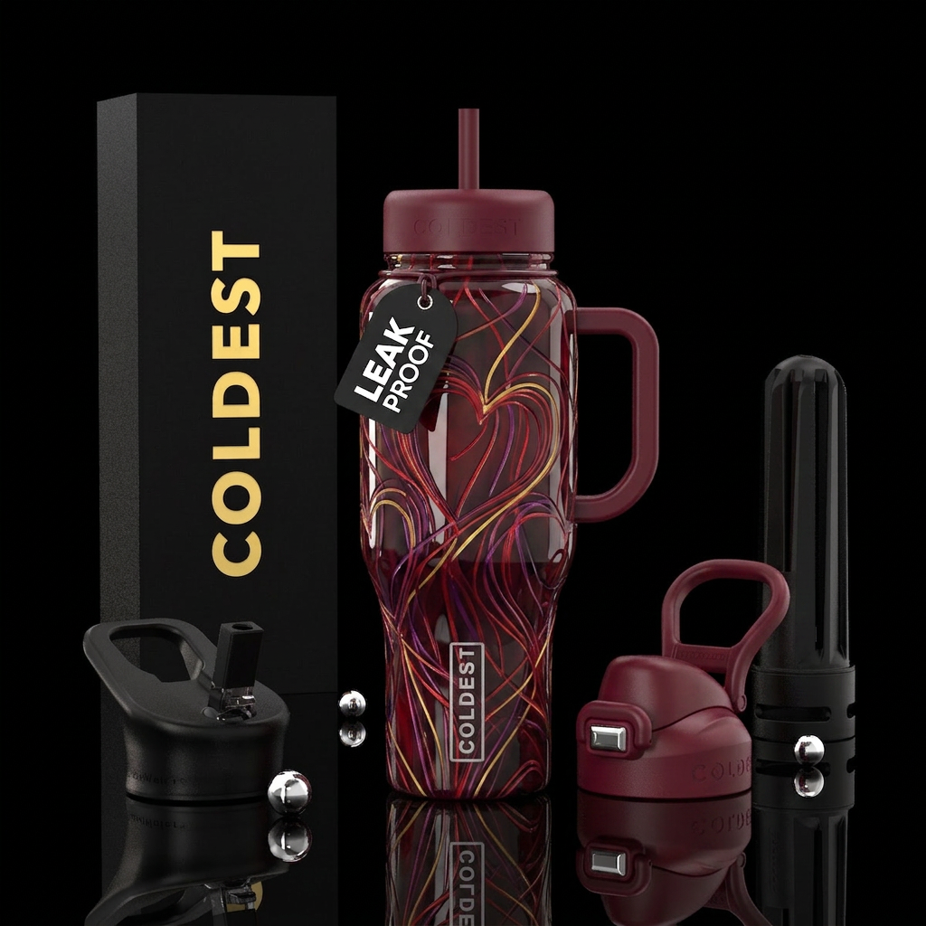 Heart Strings water bottle design