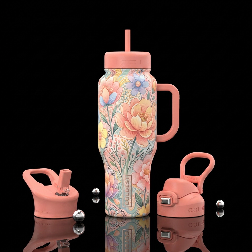 Blooming Momo Toni water bottle design