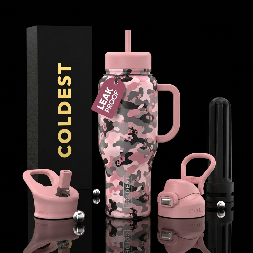 Girl Camo water bottle design
