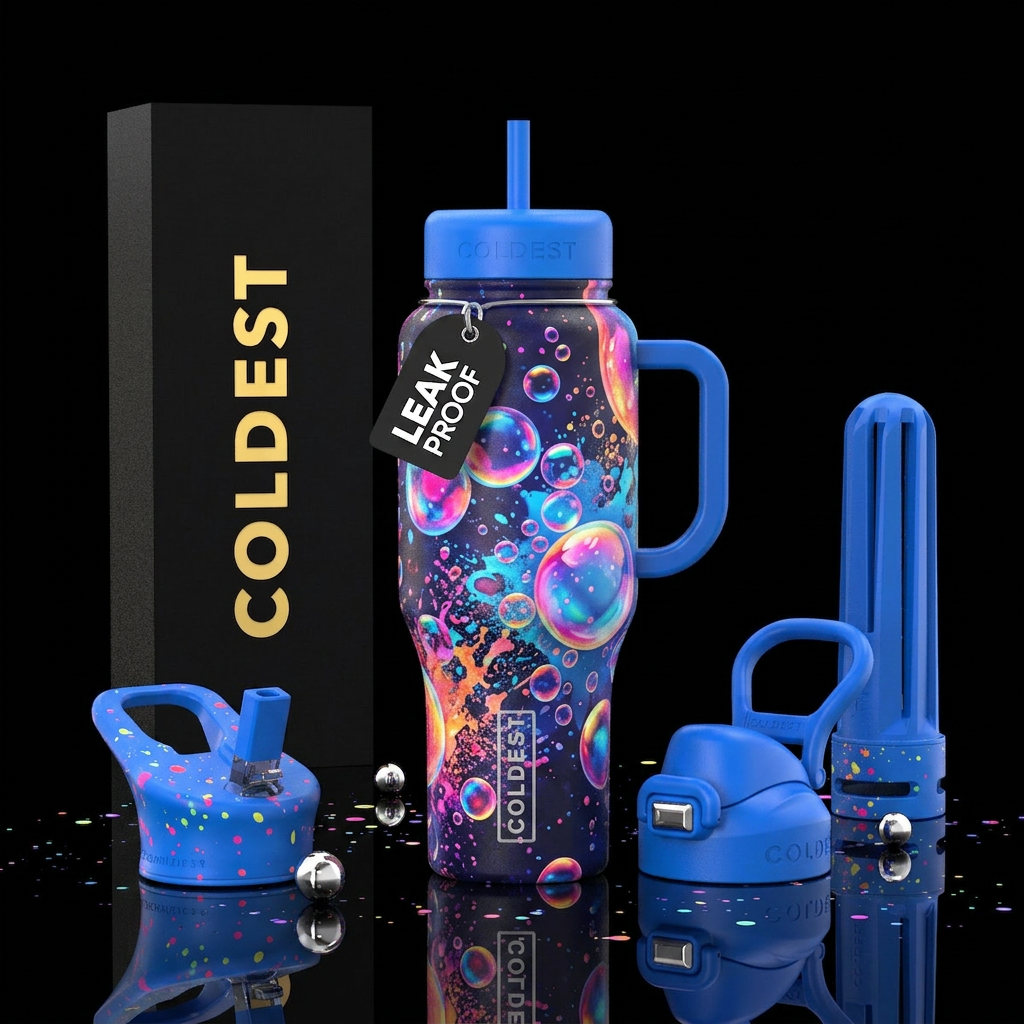 Breaking Bubbles water bottle design