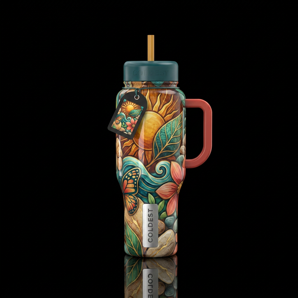 Summer treasures water bottle design