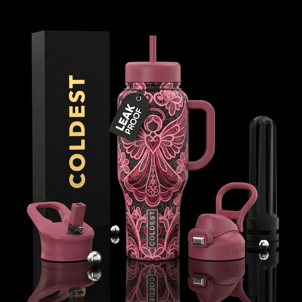 Lace angel water bottle design