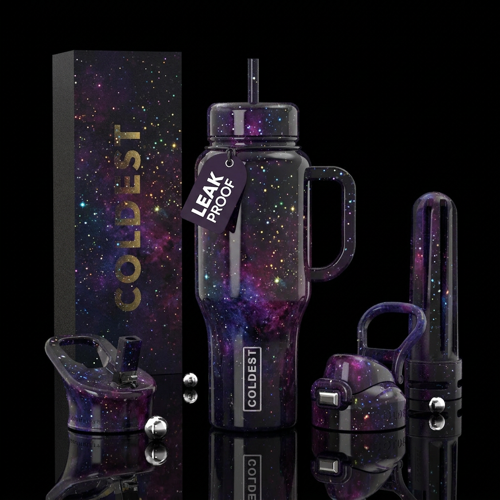 Midnight star water bottle design