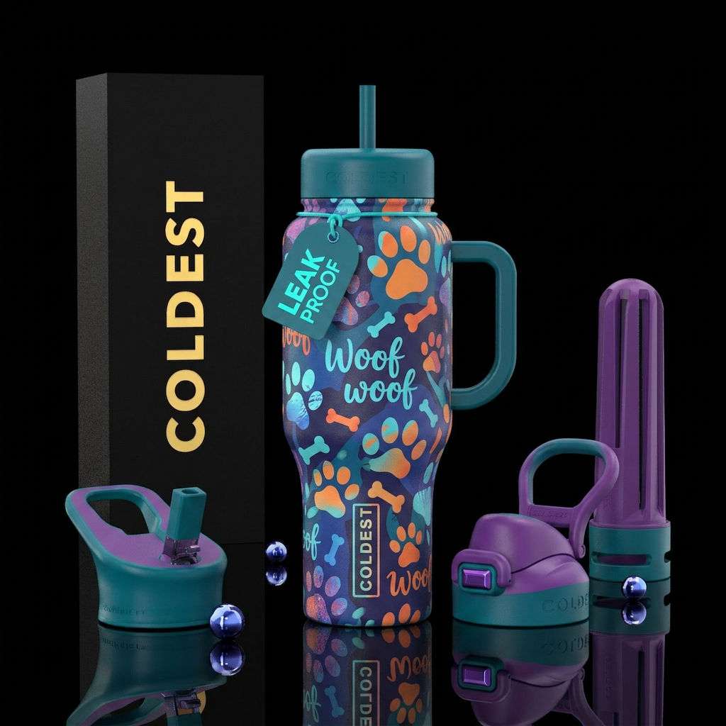 Woof woof water bottle design