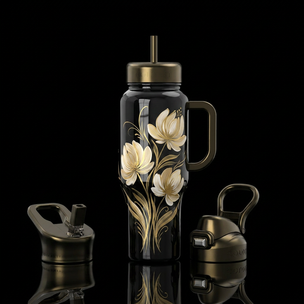 Hand Painted water bottle design