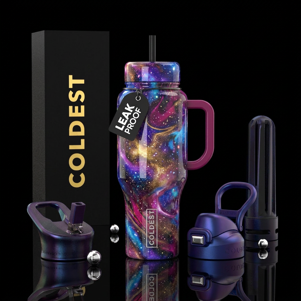 Cosmic Party water bottle design