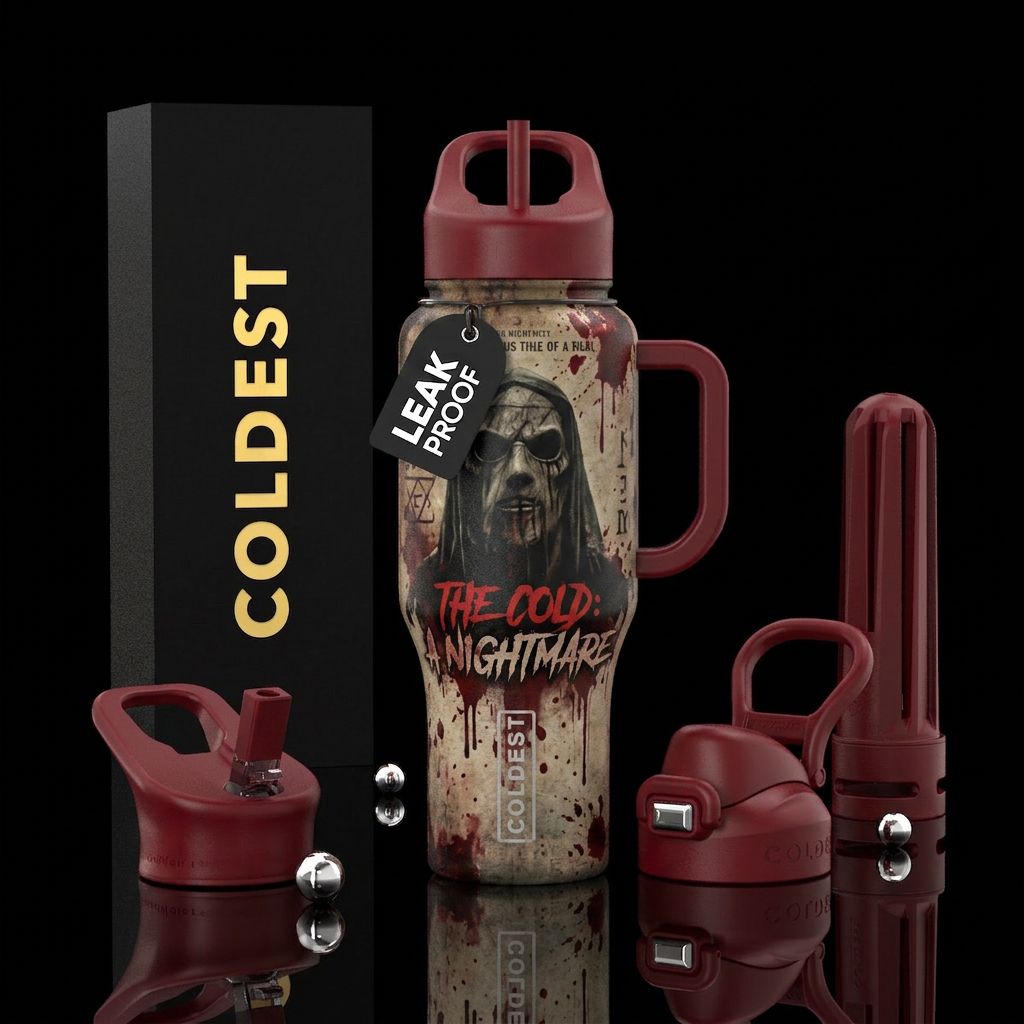 The Coldest Halloween water bottle design