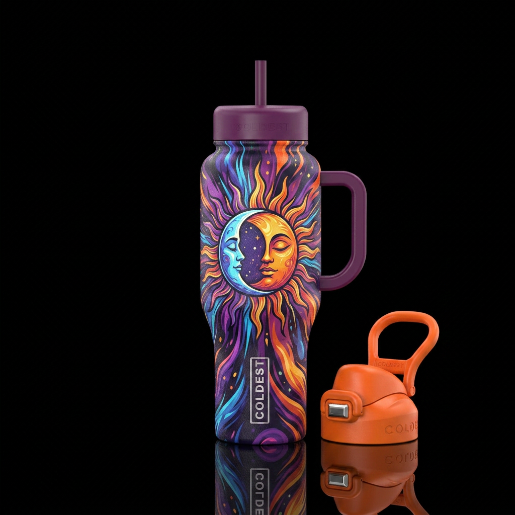 Sun or Moon You Shine water bottle design