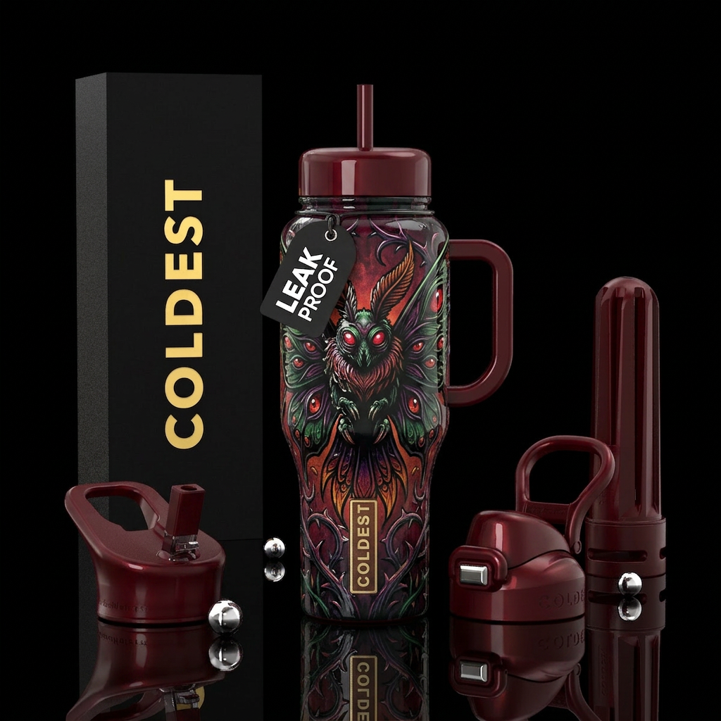 Mothman water bottle design