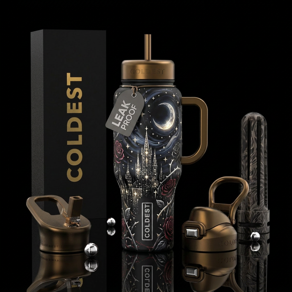 Court of Thorns water bottle design