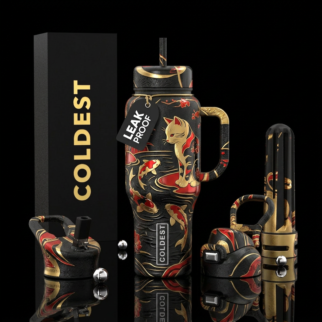 Elegant Cat water bottle design