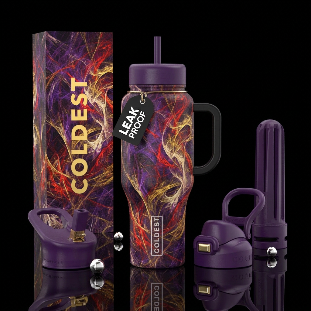 Red Mythical Magic water bottle design