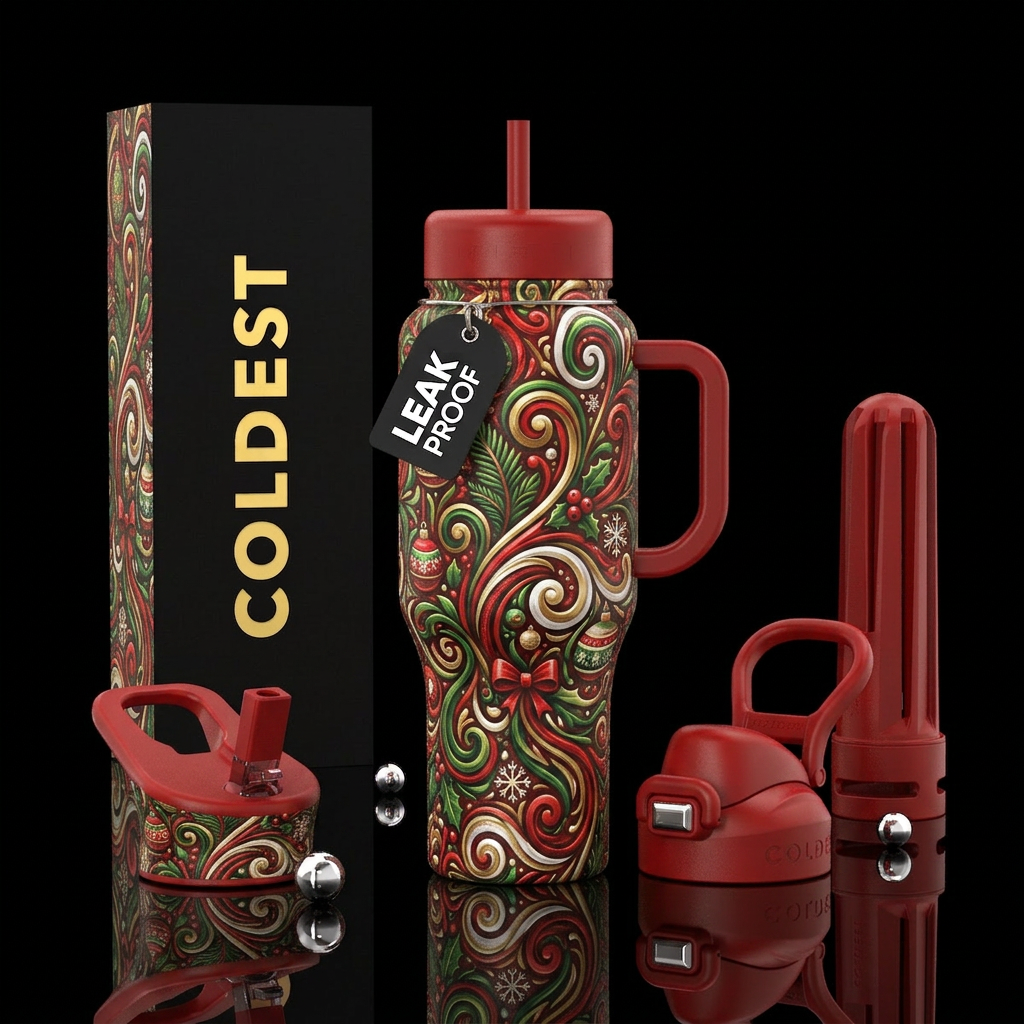 Christmas Whimsy water bottle design