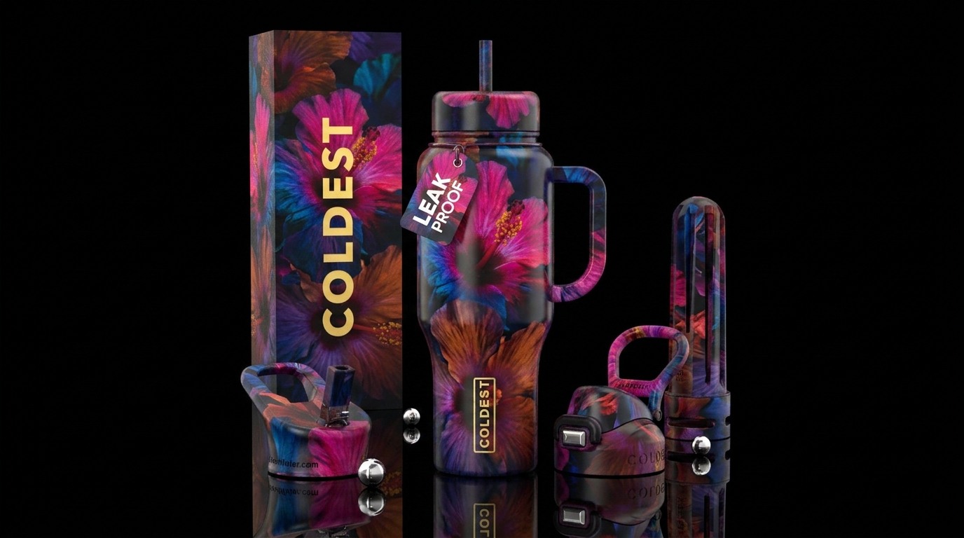 Hibiscus Blooms water bottle design