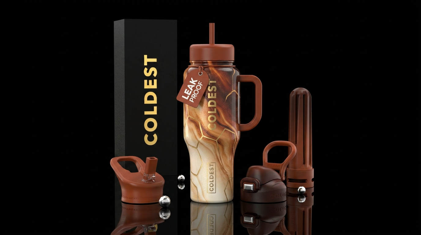Golden Hex water bottle design