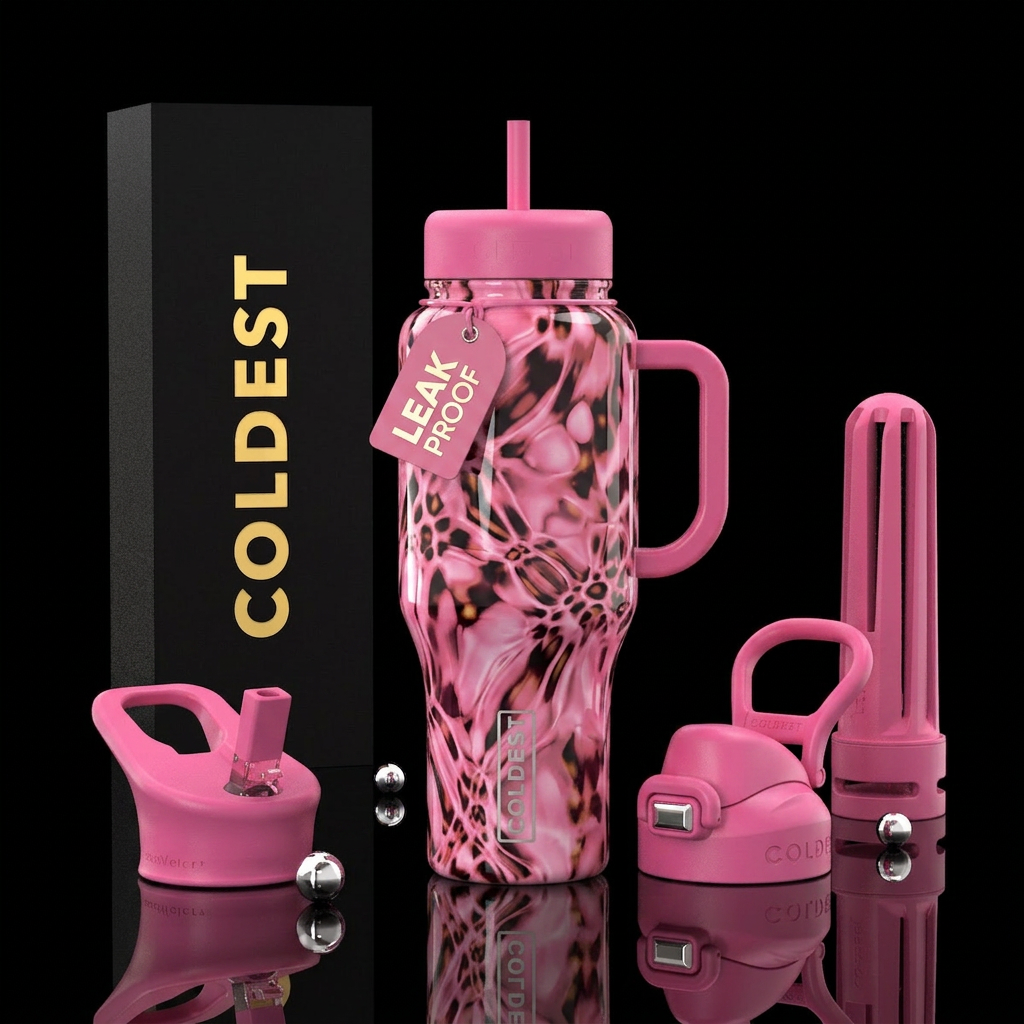 Pink Tortoise Shell water bottle design