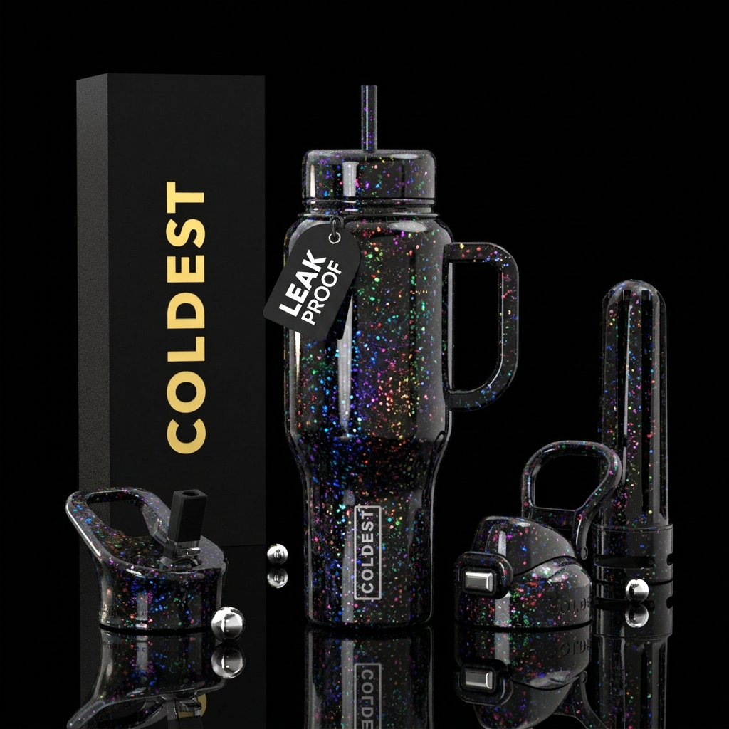 Gleaming Obsidean water bottle design
