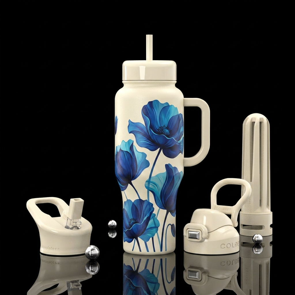 Blue Velvet water bottle design
