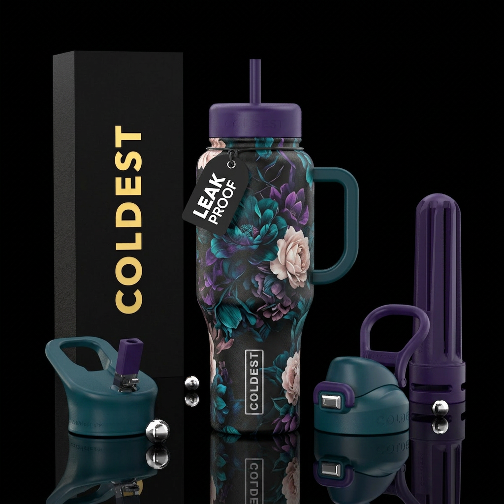 Little mysterious, a lot magical, moody floral, so... water bottle design