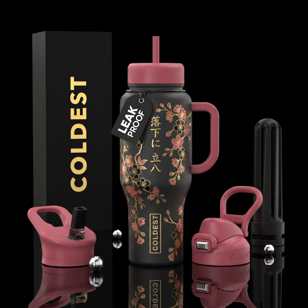 Fall Down Seven Stand Up Eight water bottle design