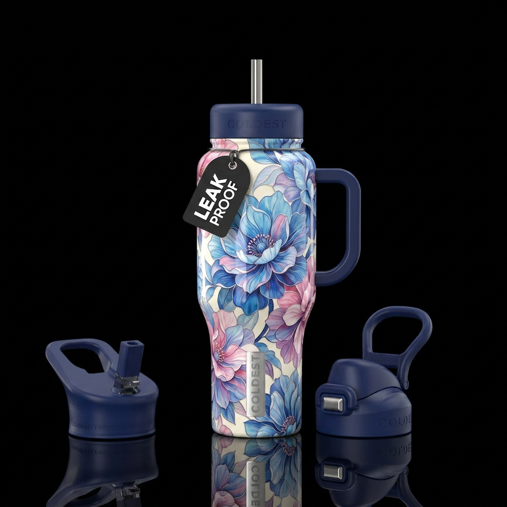 Summer Floral water bottle design